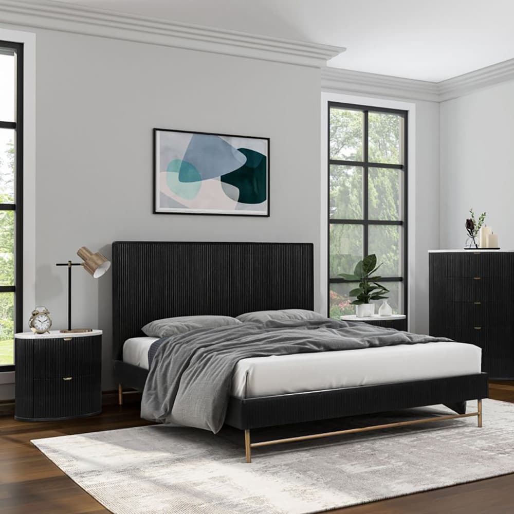 Lifestyle image of the  Razzo Queen Bed Black from Forty Winks