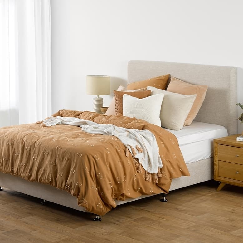 Lifestyle image of the  Corfu Qb Bed Head from Forty Winks