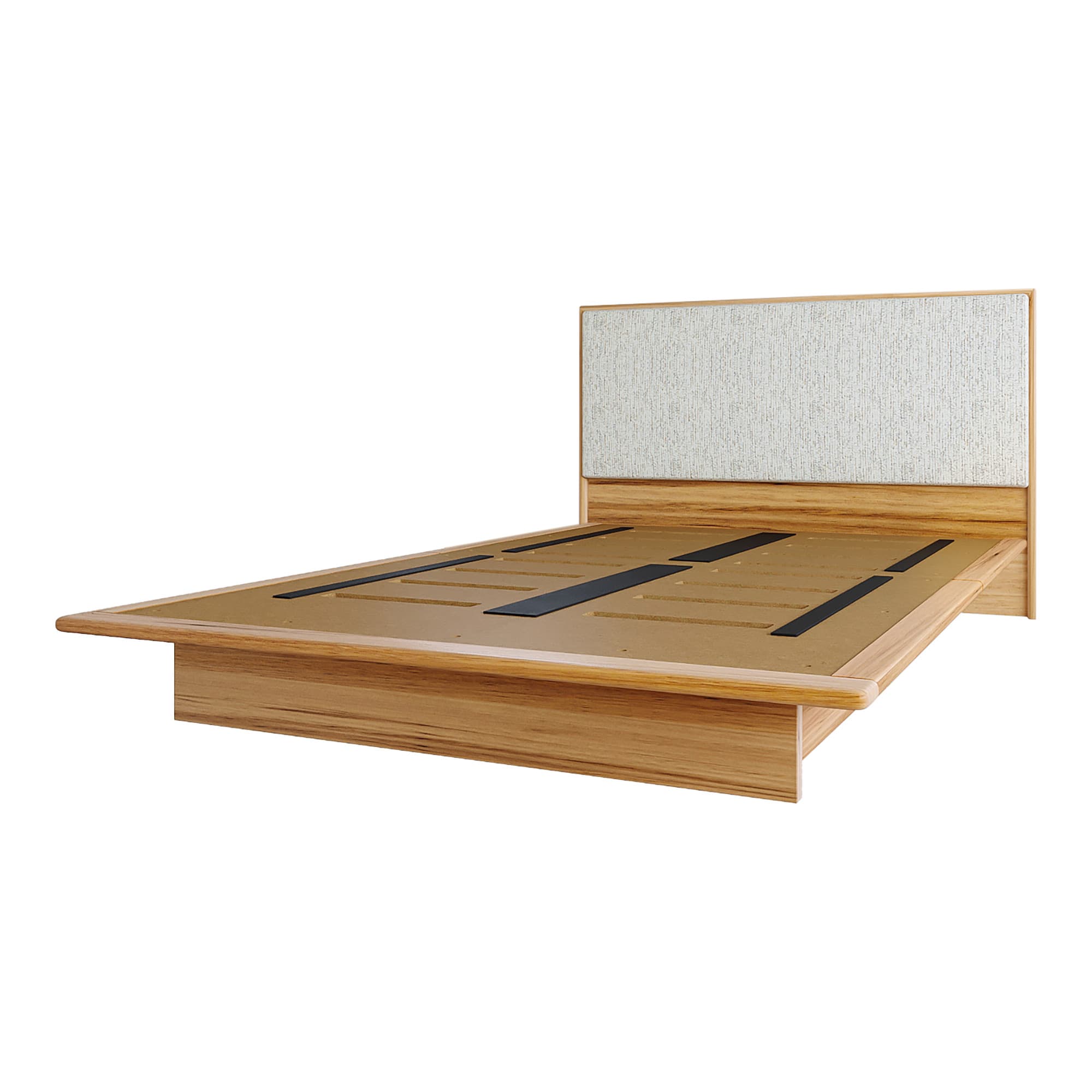 Product image of the  Soho Narrow Qb Bed W/Timber Base (Light Ash, Montague Alabaster) from Forty Winks