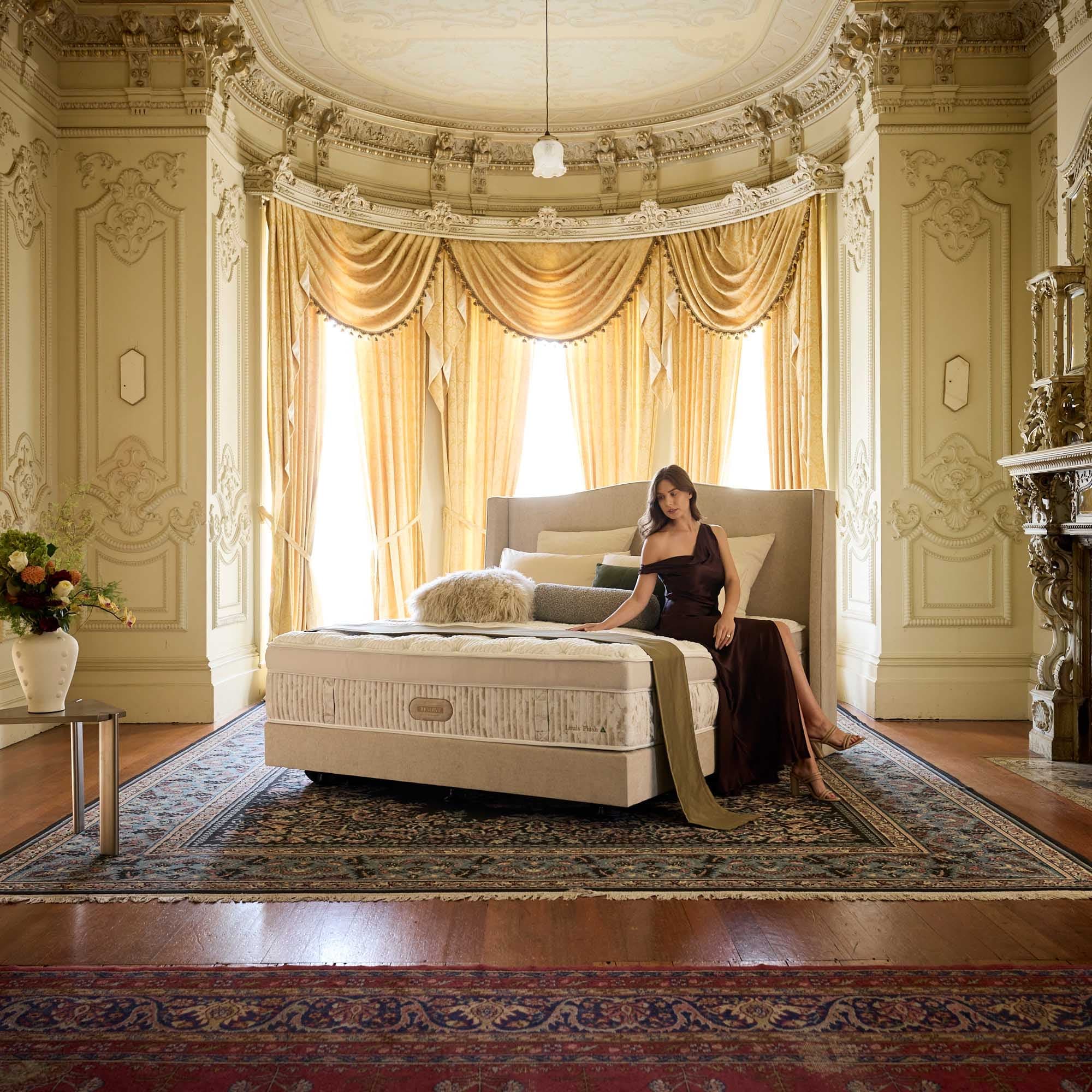 Lifestyle image of the  Reserve Louis Luxury Plush Qb Mattress from Forty Winks