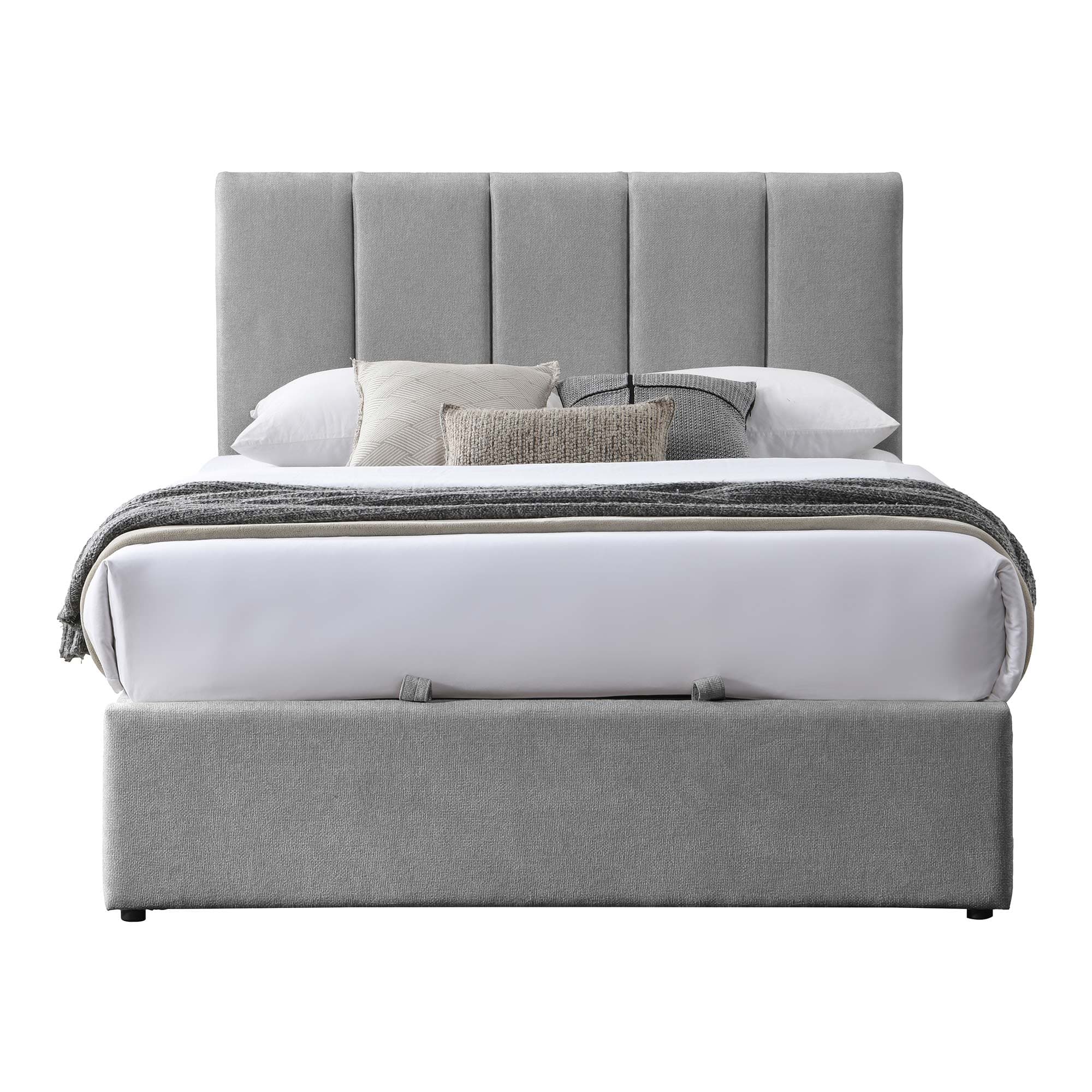 Lifestyle image of the  Harlow Qb Bed W/Gas Lift (Dark Grey) from Forty Winks