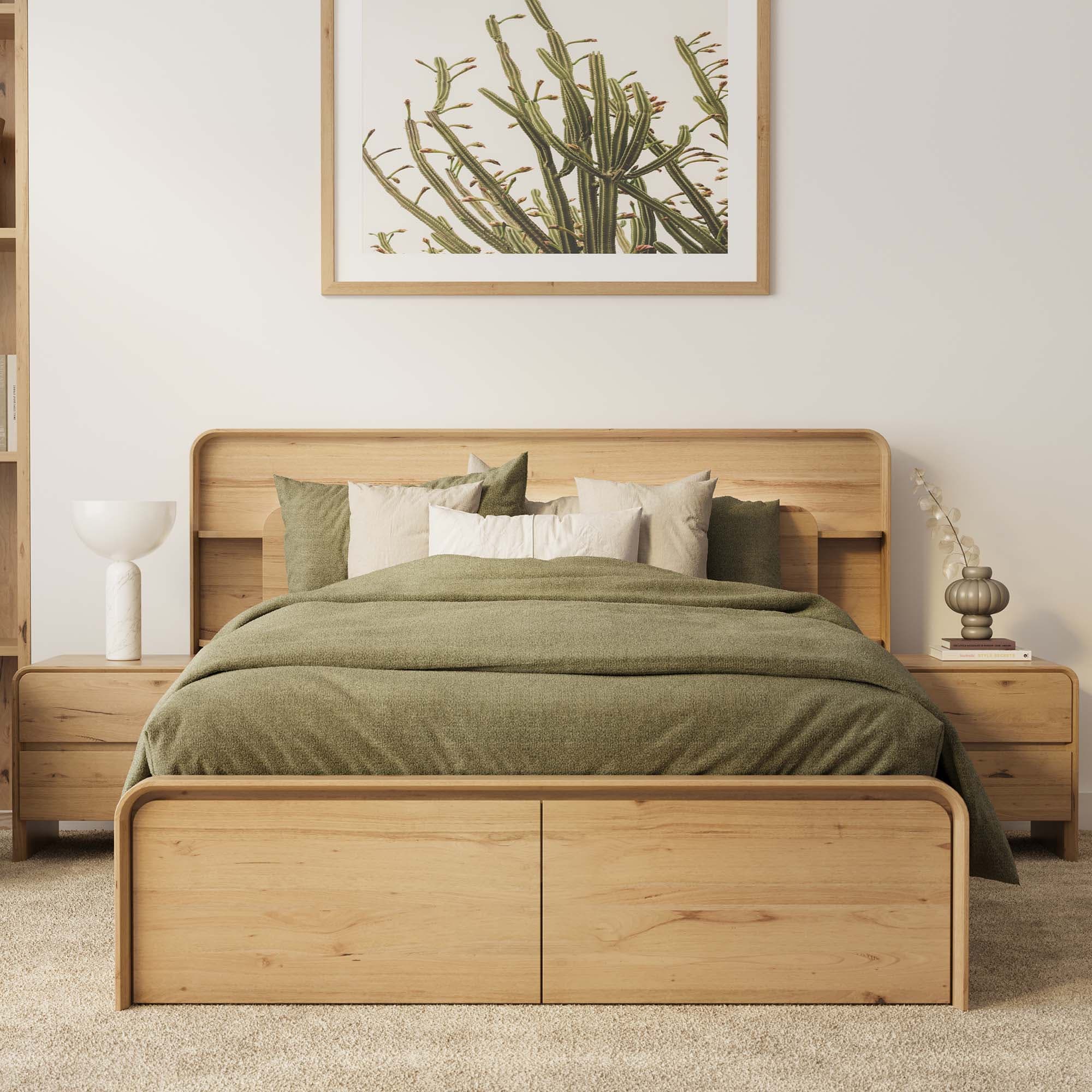 Lifestyle image of the  Olena Qb Bed W/End Drawers from Forty Winks