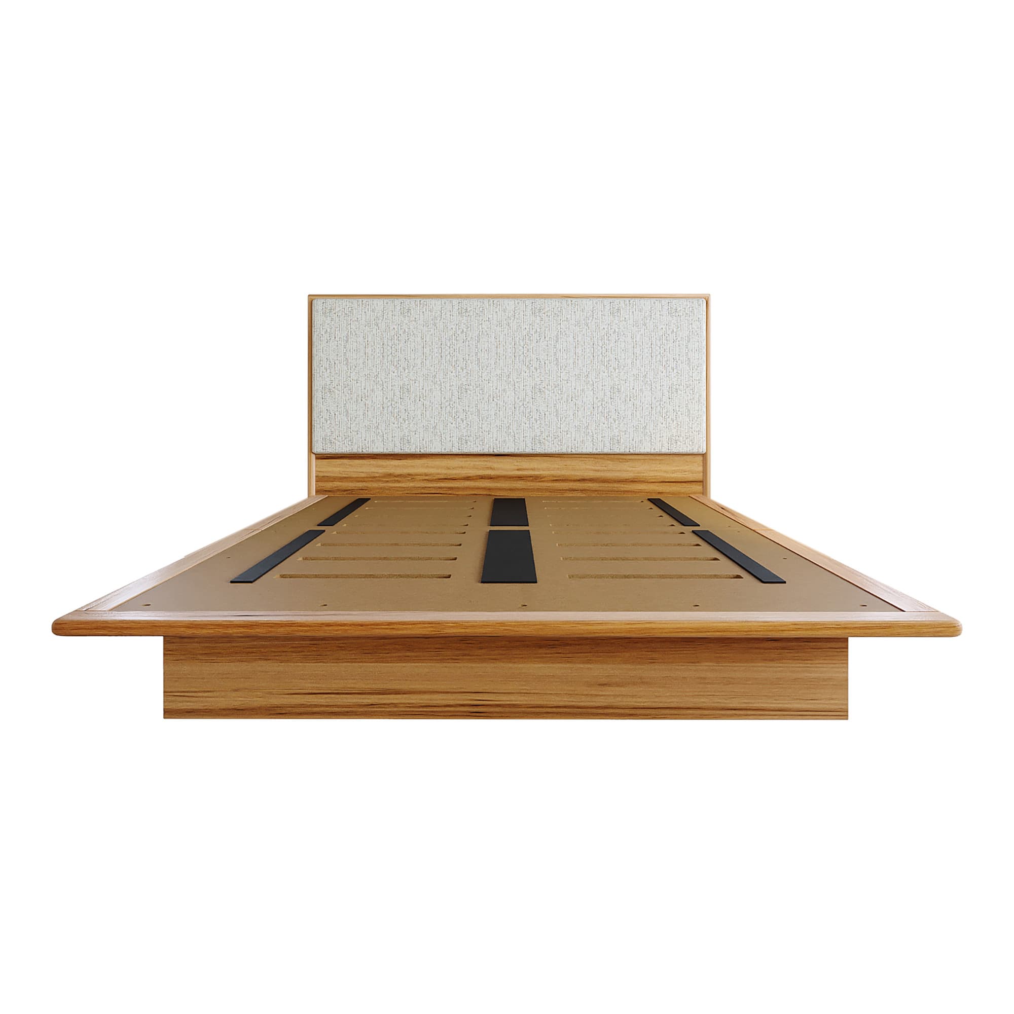 Product image of the  Soho Narrow Qb Bed W/Timber Base (Light Ash, Montague Alabaster) from Forty Winks