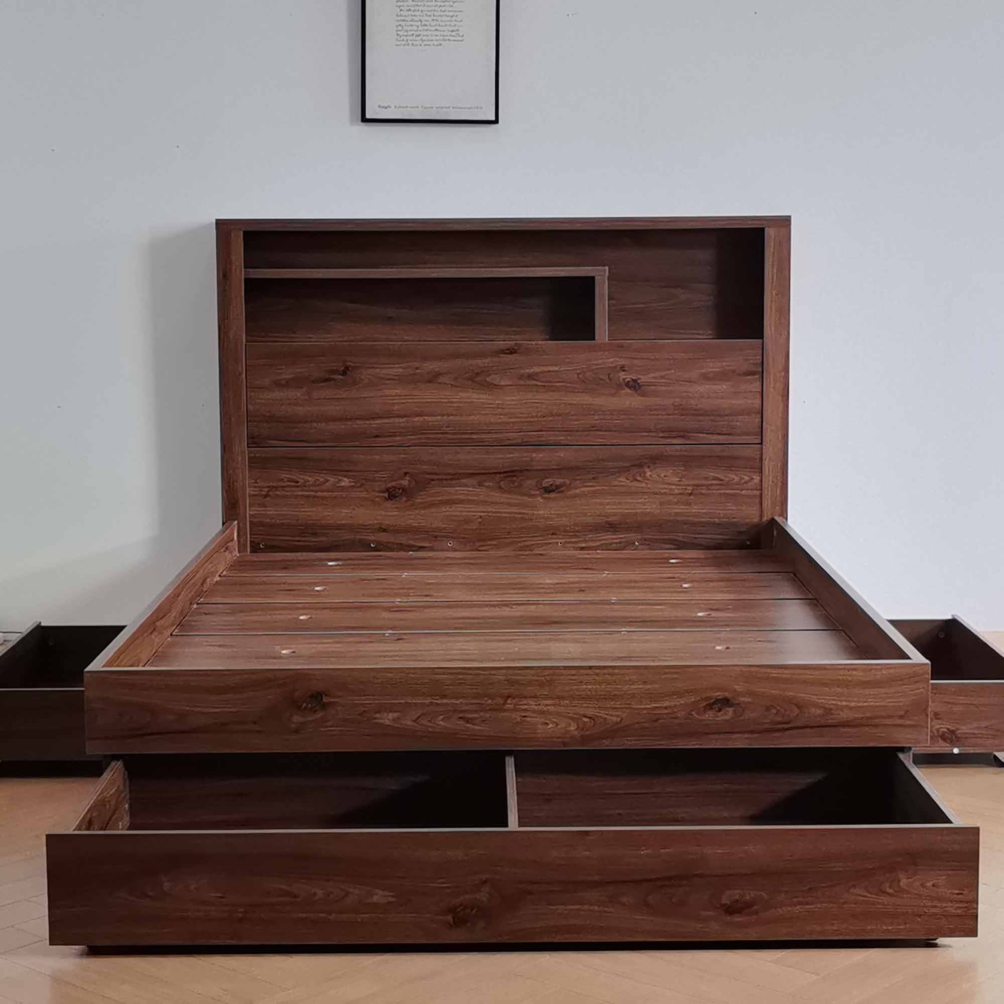 Product image of the  Bellevue Rustic Walnut Qb Bed W/3 Drawers Base from Forty Winks