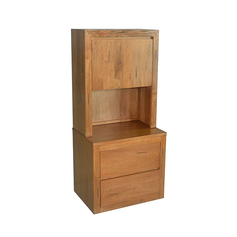 Lifestyle image of the  Newport Bedside Table Including Tower from Forty Winks