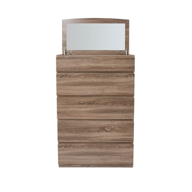 3D image of the  Ellipse Mocha Tallboy W/Mirror Box from Forty Winks