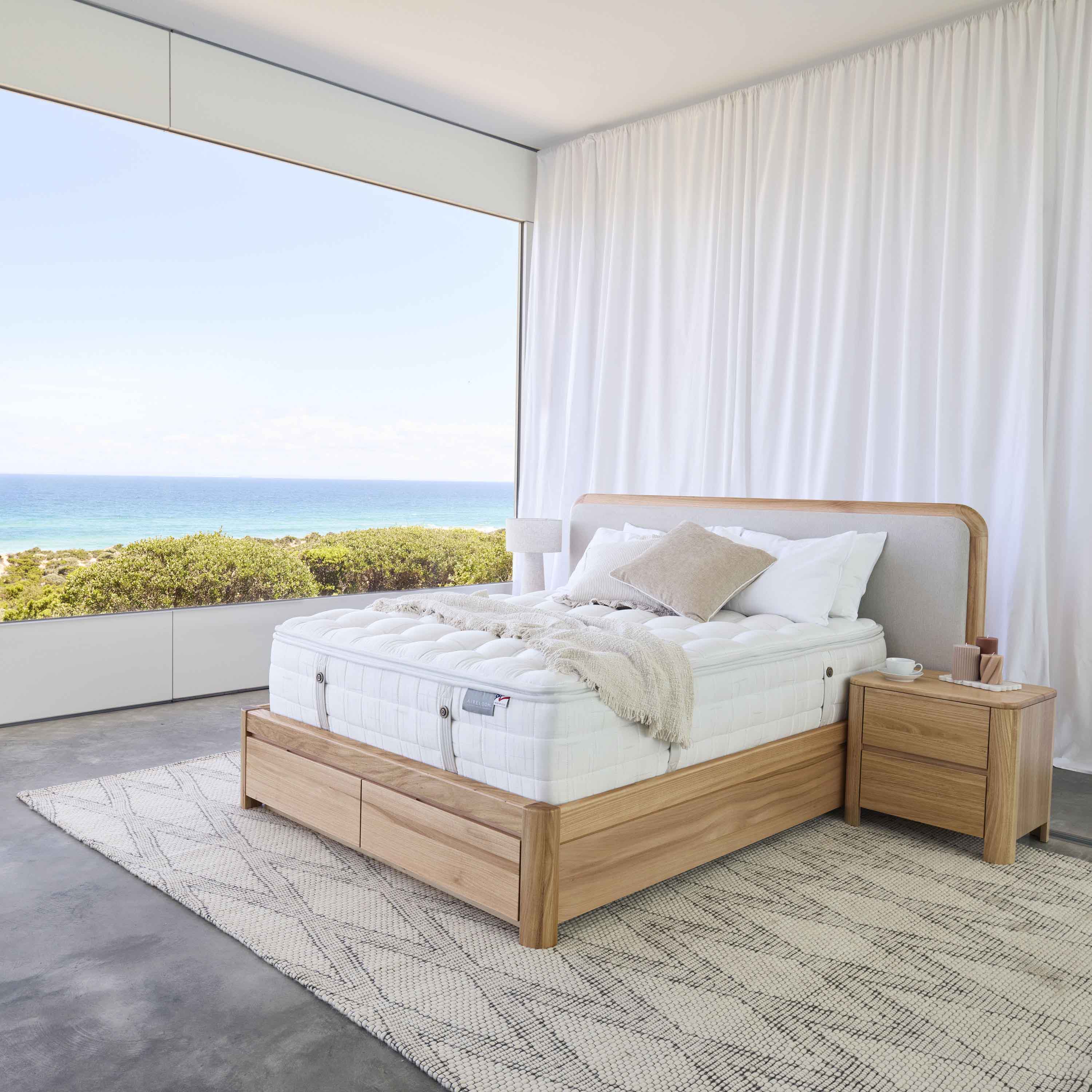 Lifestyle image of the  Aireloom Karpen Dove Plush Qb Mattress from Forty Winks