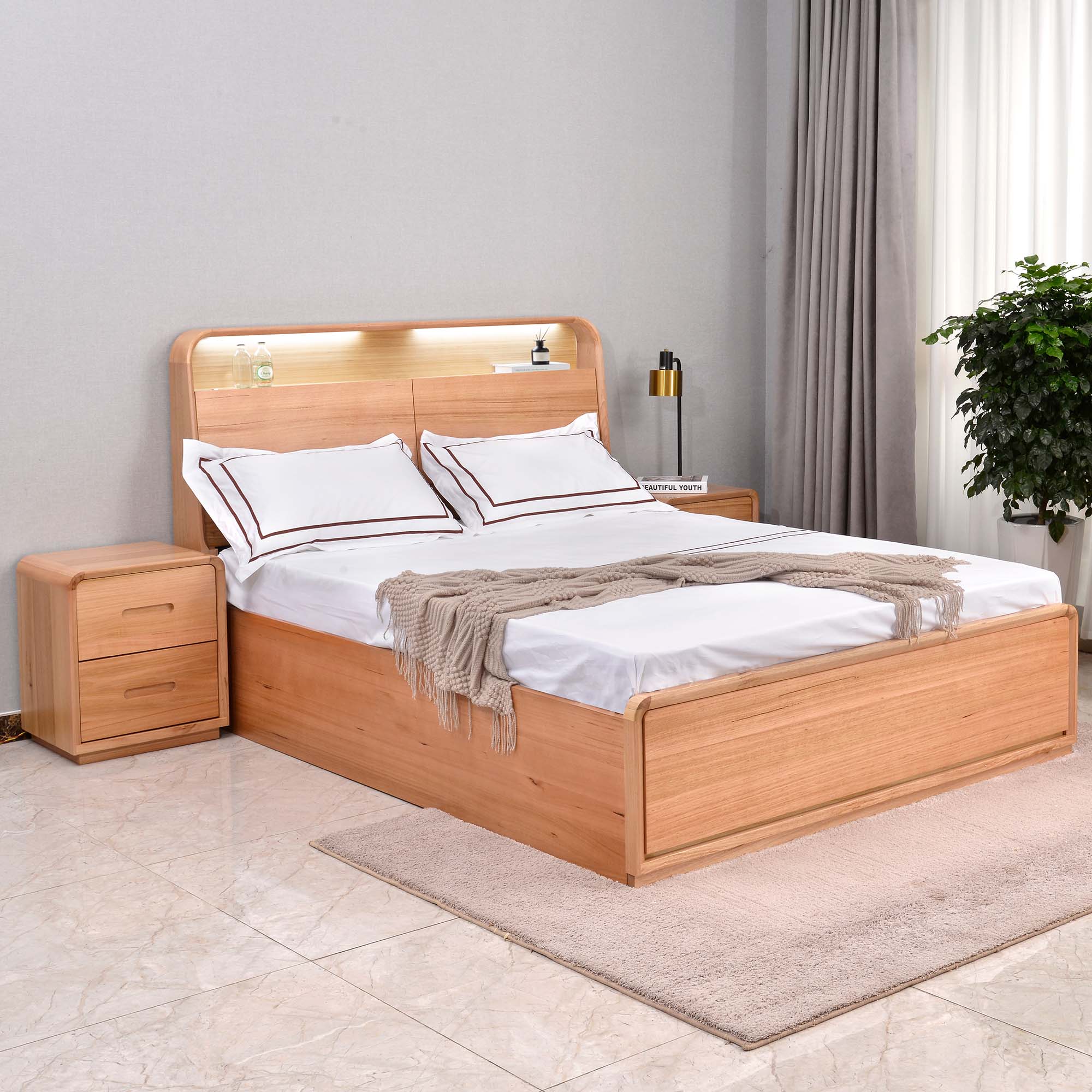 Lifestyle image of the  Valentine Bedside Table from Forty Winks