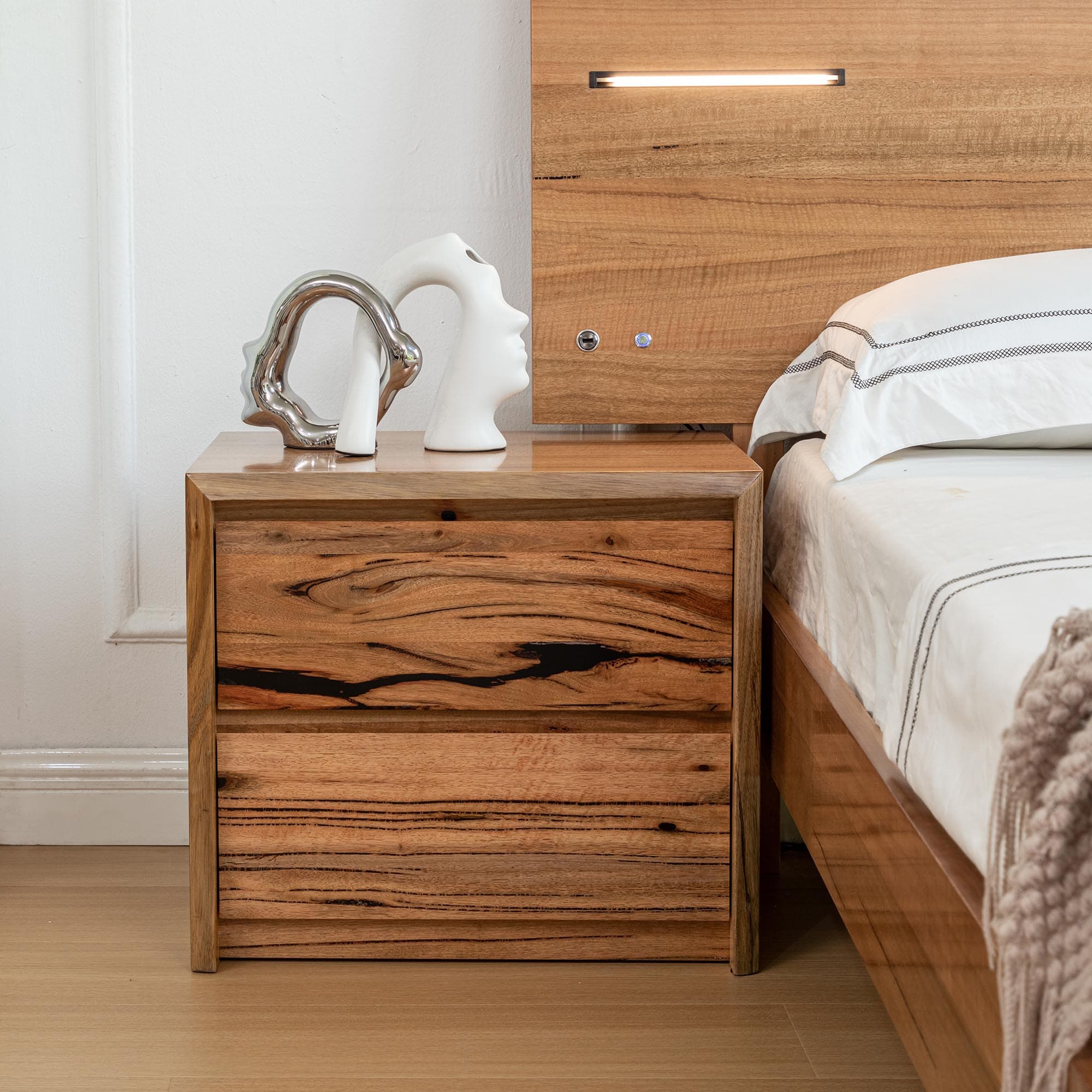 Lifestyle image of the  Cooper Bedside Table from Forty Winks