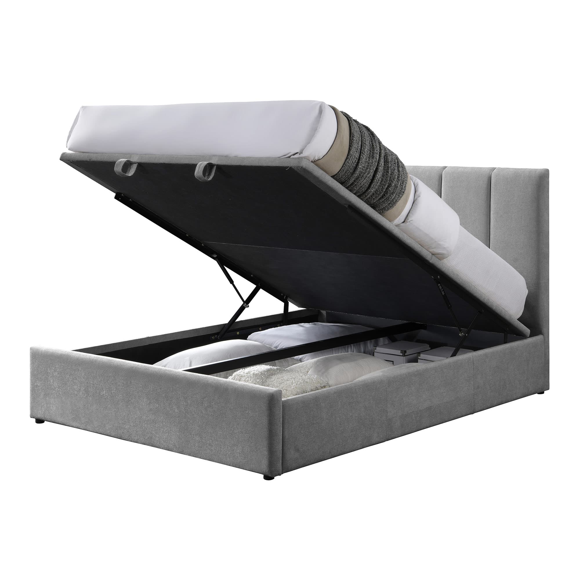 Product image of the  Harlow Qb Bed W/Gas Lift (Dark Grey) from Forty Winks