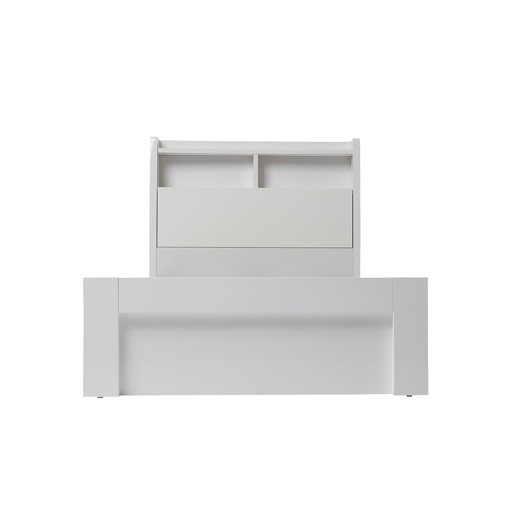 Lifestyle image of the  Ellipse Gloss White Qb Bed W/ Front Slat Gas Lift from Forty Winks