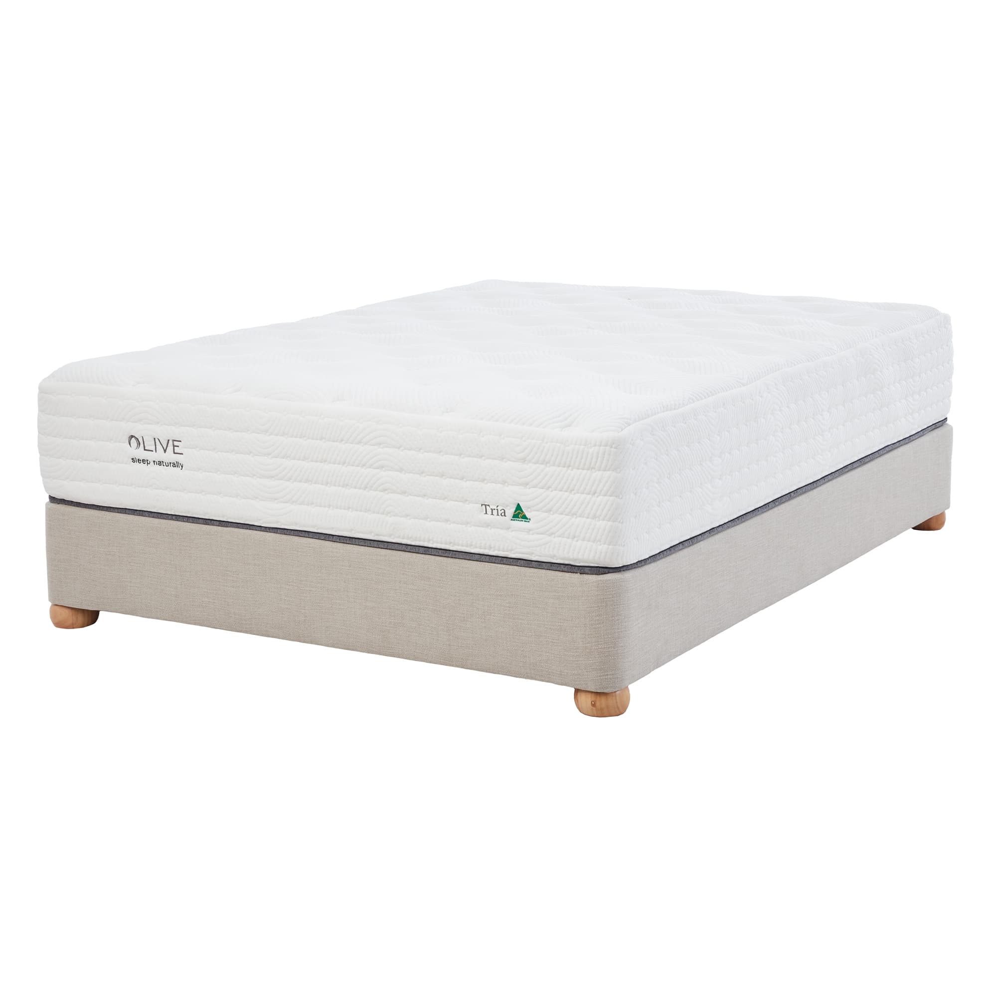 Lifestyle image of the  Olive Tria Qb Mattress from Forty Winks