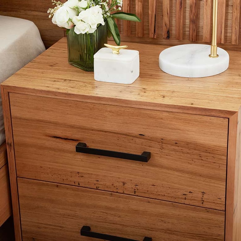 Lifestyle image of the  Daytona Bedside Table from Forty Winks