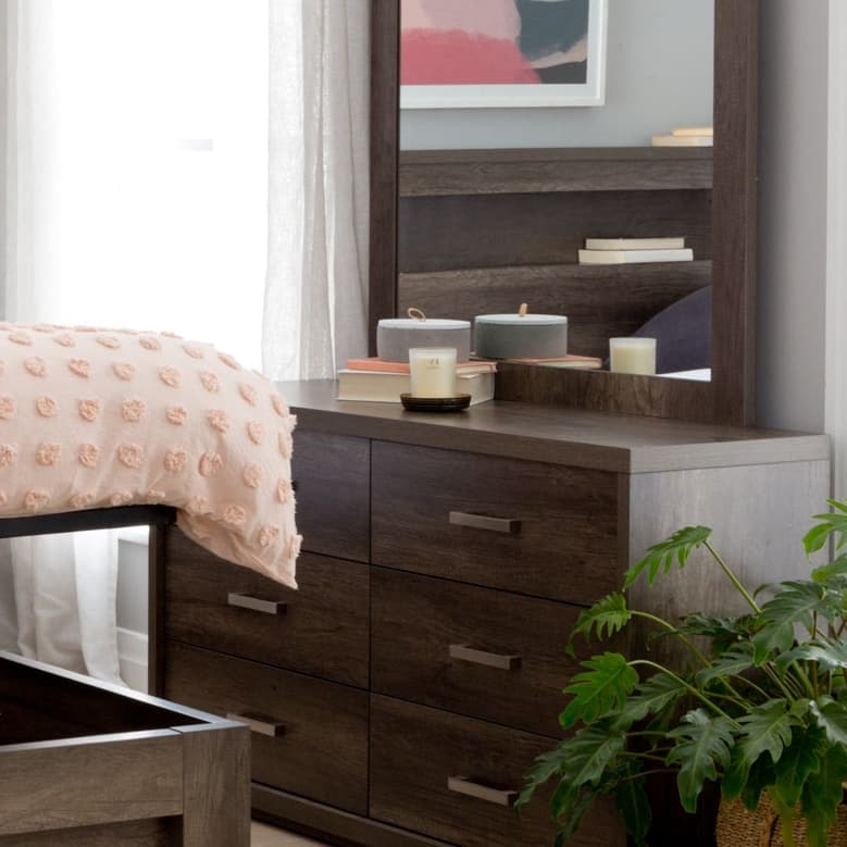 3D image of the Arc Dresser 6 Drw & Mirror from Forty Winks