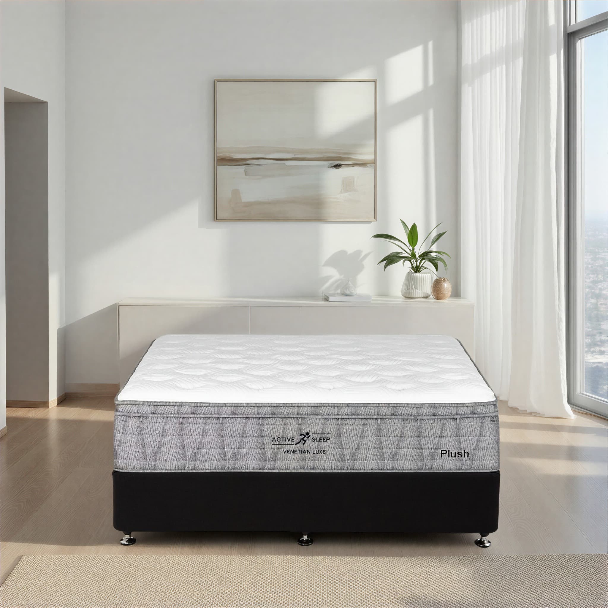 Lifestyle image of the  Venetian Luxe Plush Mattress Qb from Forty Winks