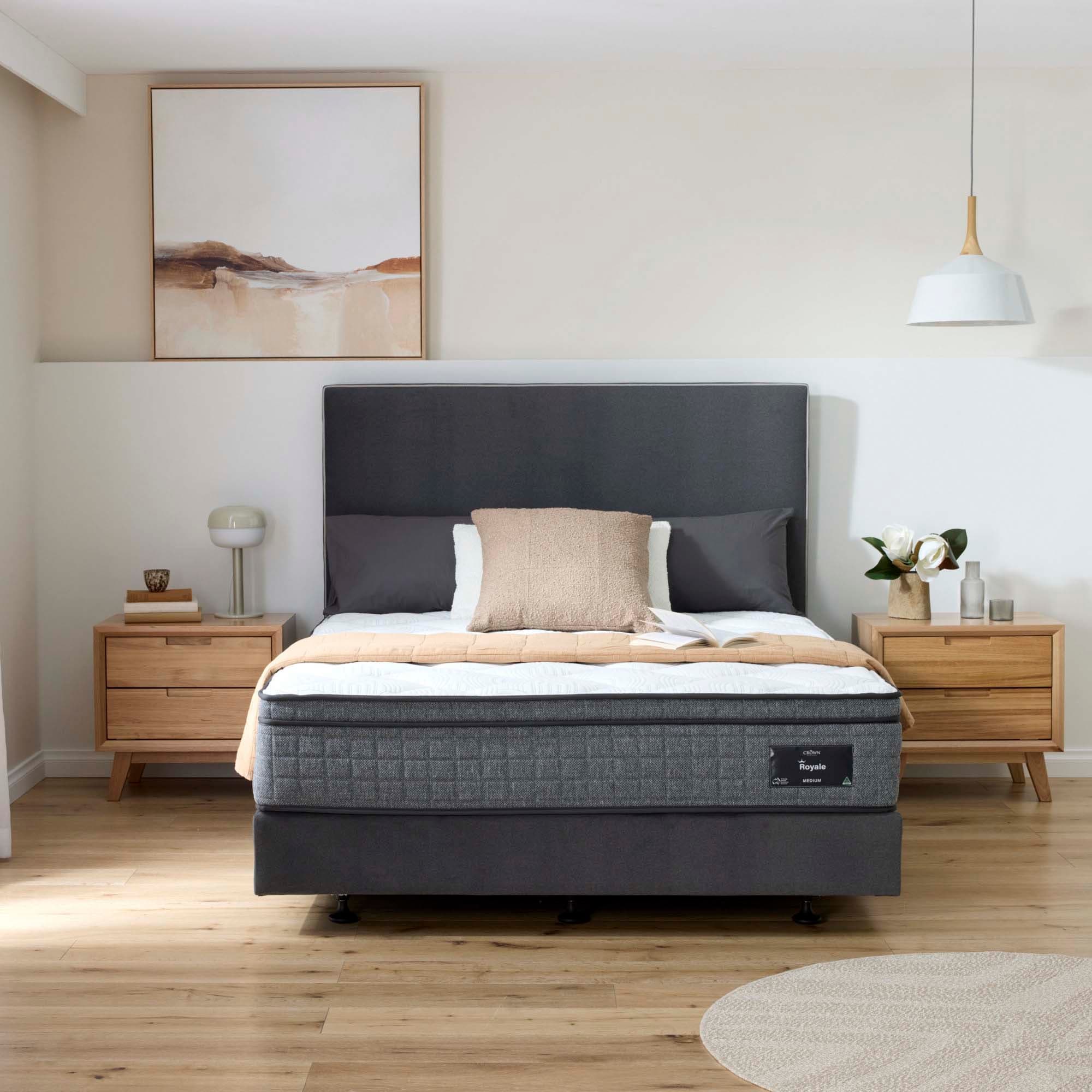 Lifestyle image of the Royale Medium Qb Mattress from Forty Winks