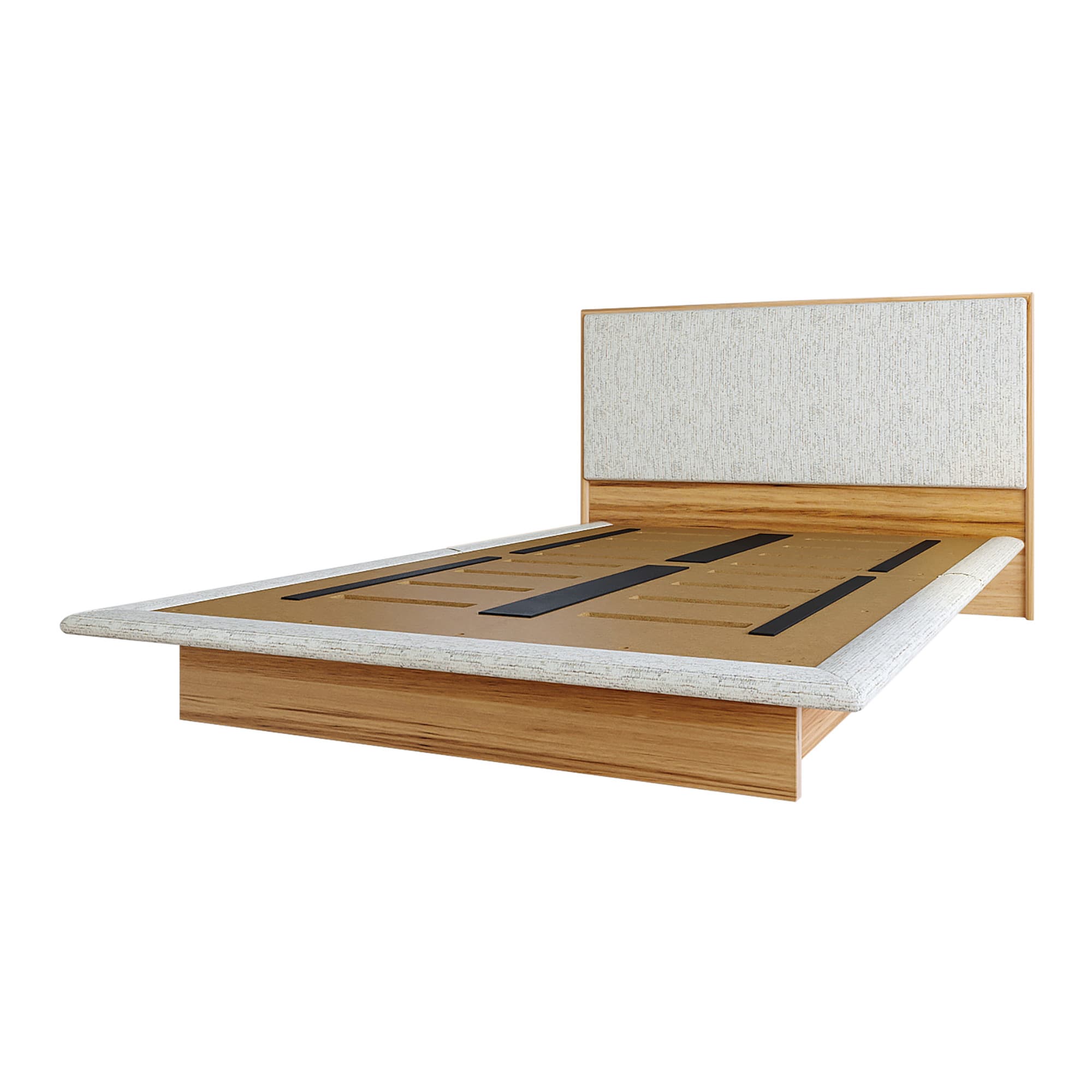 Product image of the  Soho Narrow Qb Bed W/Upholstered Base (Light Ash, Montague Alabaster) from Forty Winks