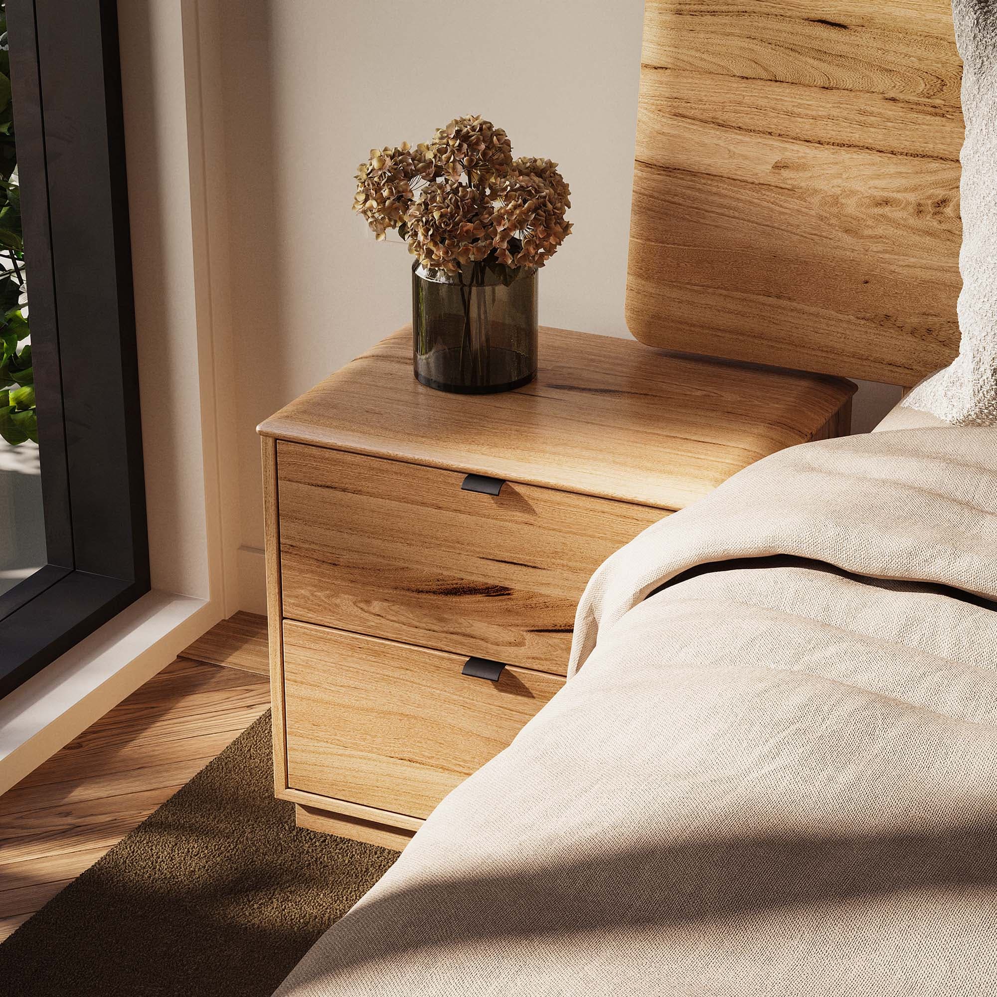 Lifestyle image of the  Malibu Bedside Table from Forty Winks