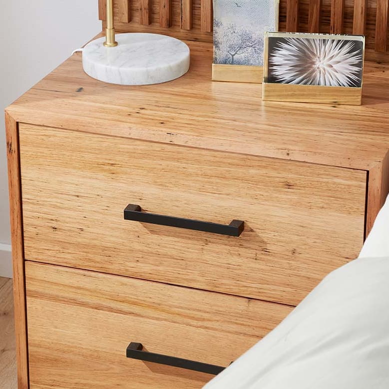 Lifestyle image of the  Daytona Bedside Table from Forty Winks