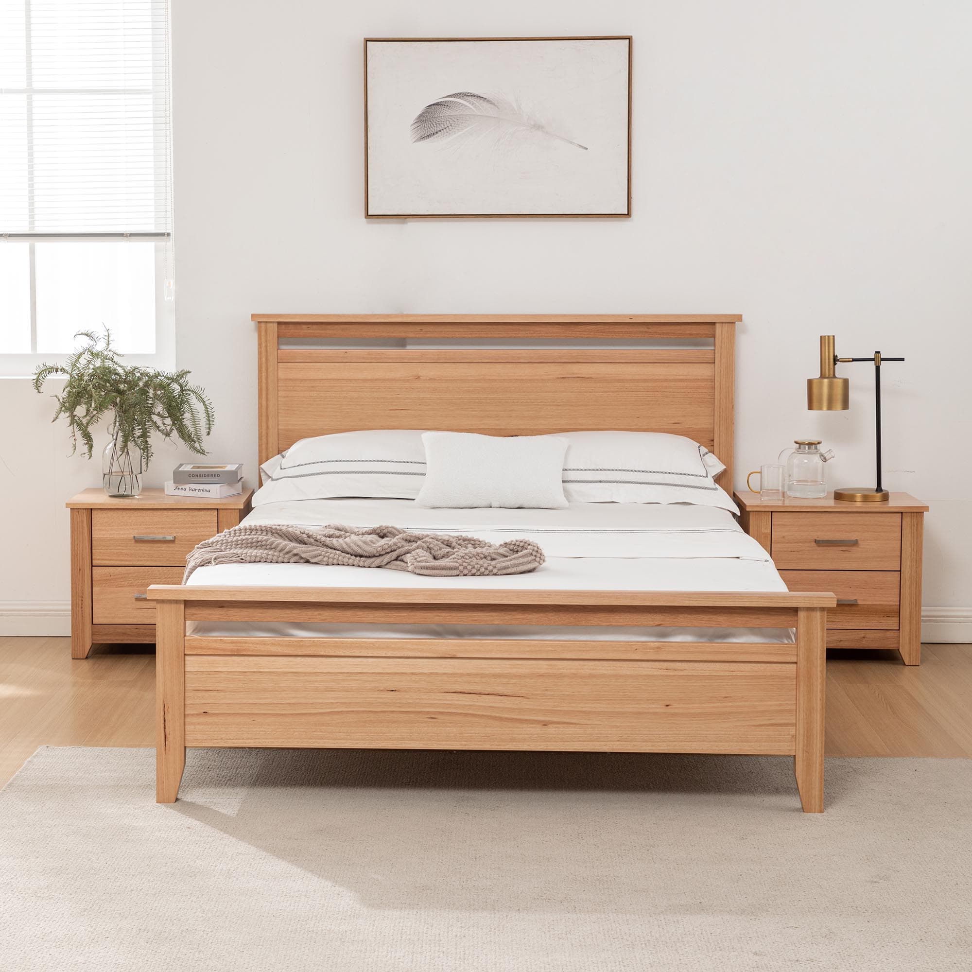 Lifestyle image of the  Portland (Natural) Qb Bed from Forty Winks