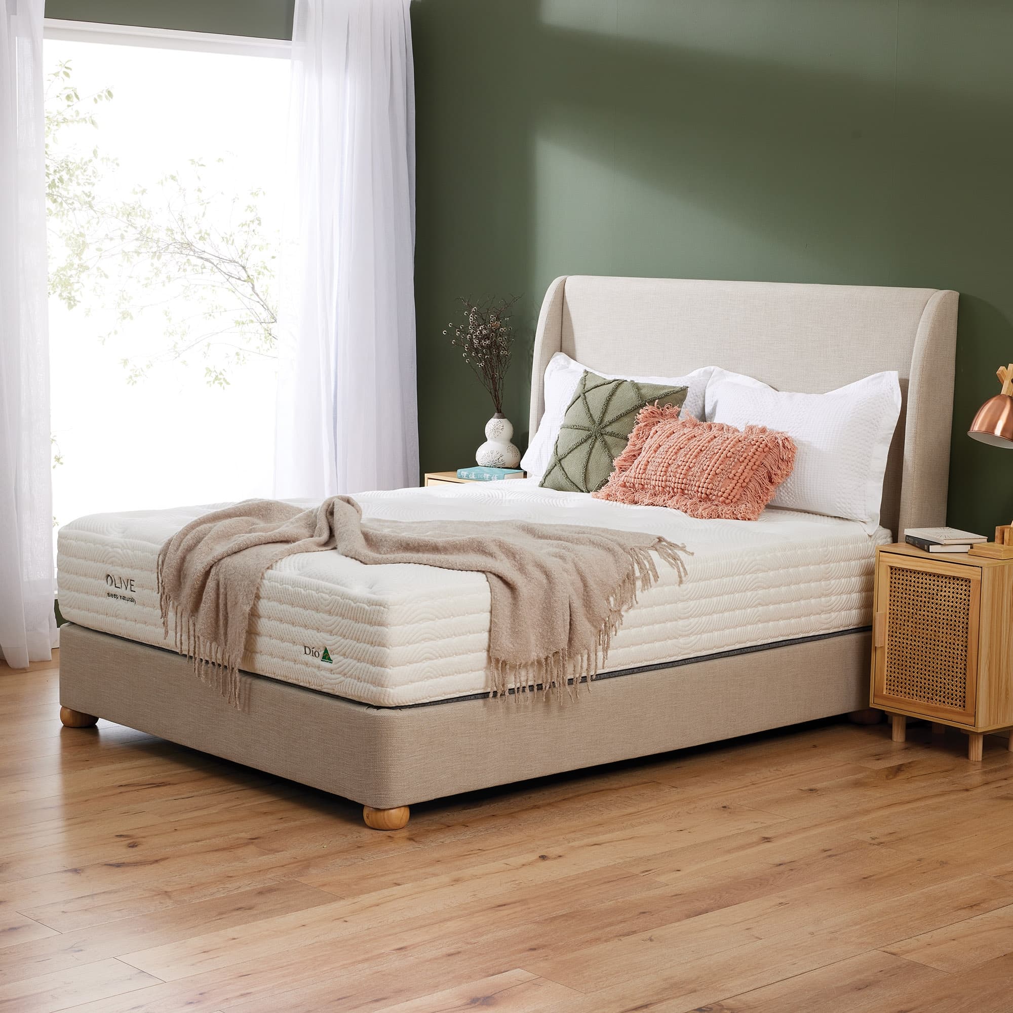 Lifestyle image of the  Olive Dio Qb Mattress from Forty Winks