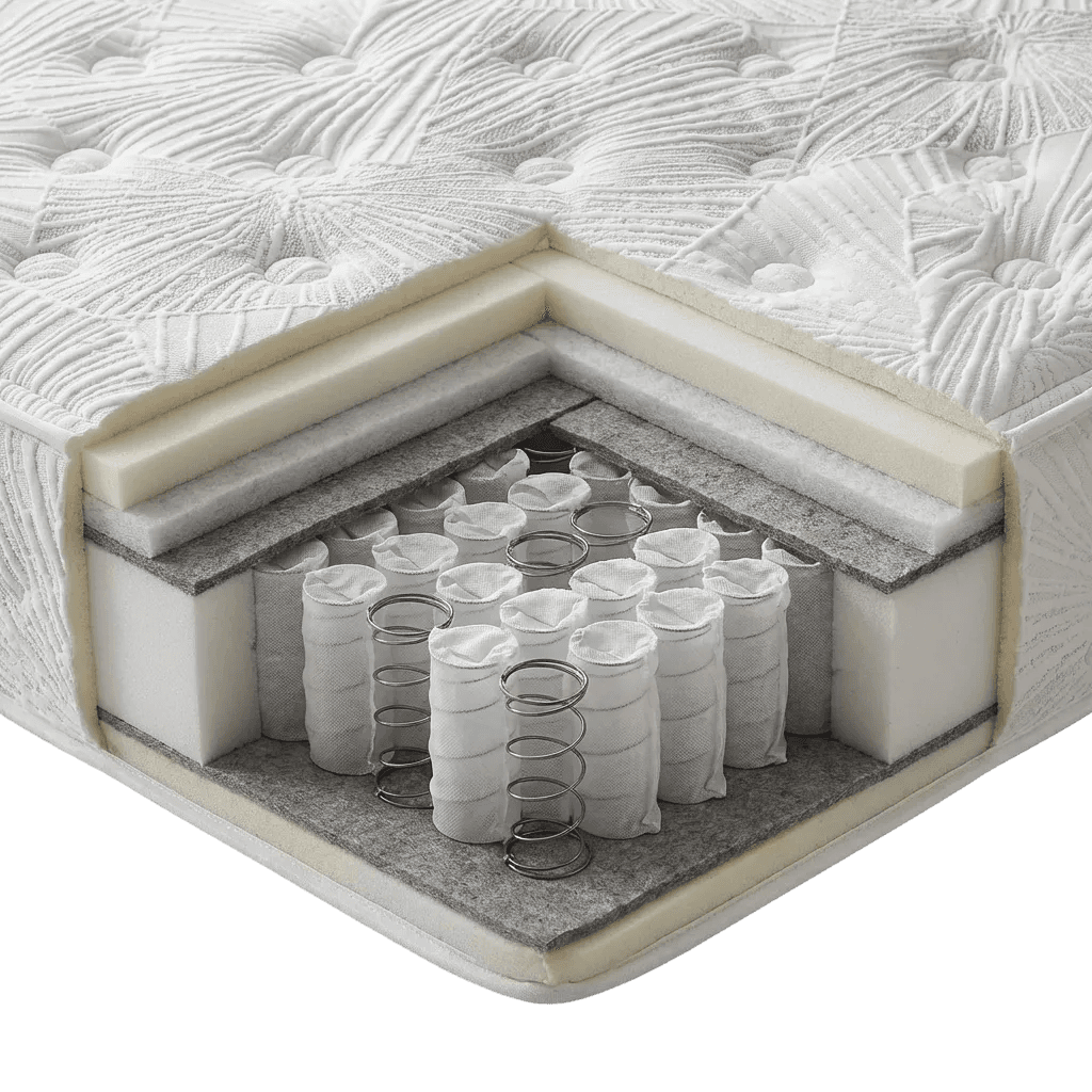 Close-up of an extra firm mattress support coil