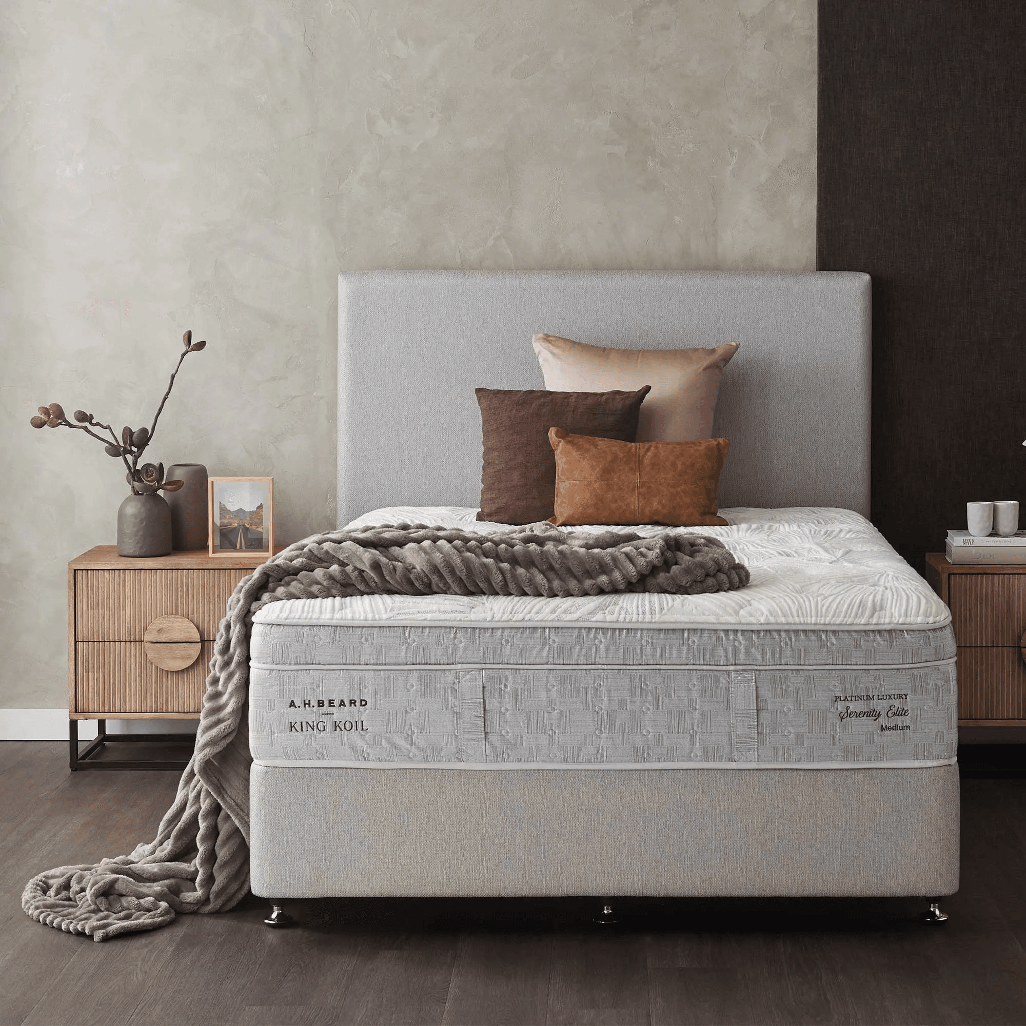 Close-up of a medium to firm mattress comfort layer
