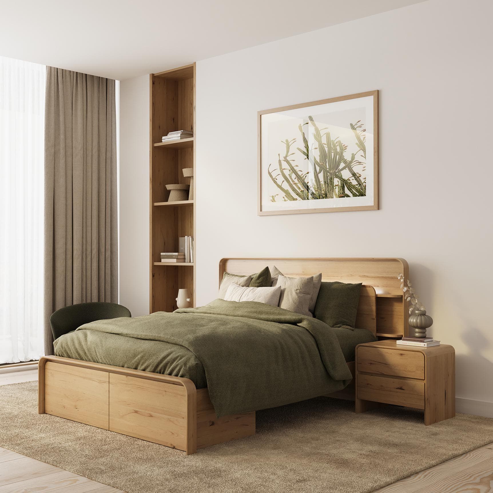 Lifestyle image of the Olena Qb Bed W/End Drawers from Forty Winks