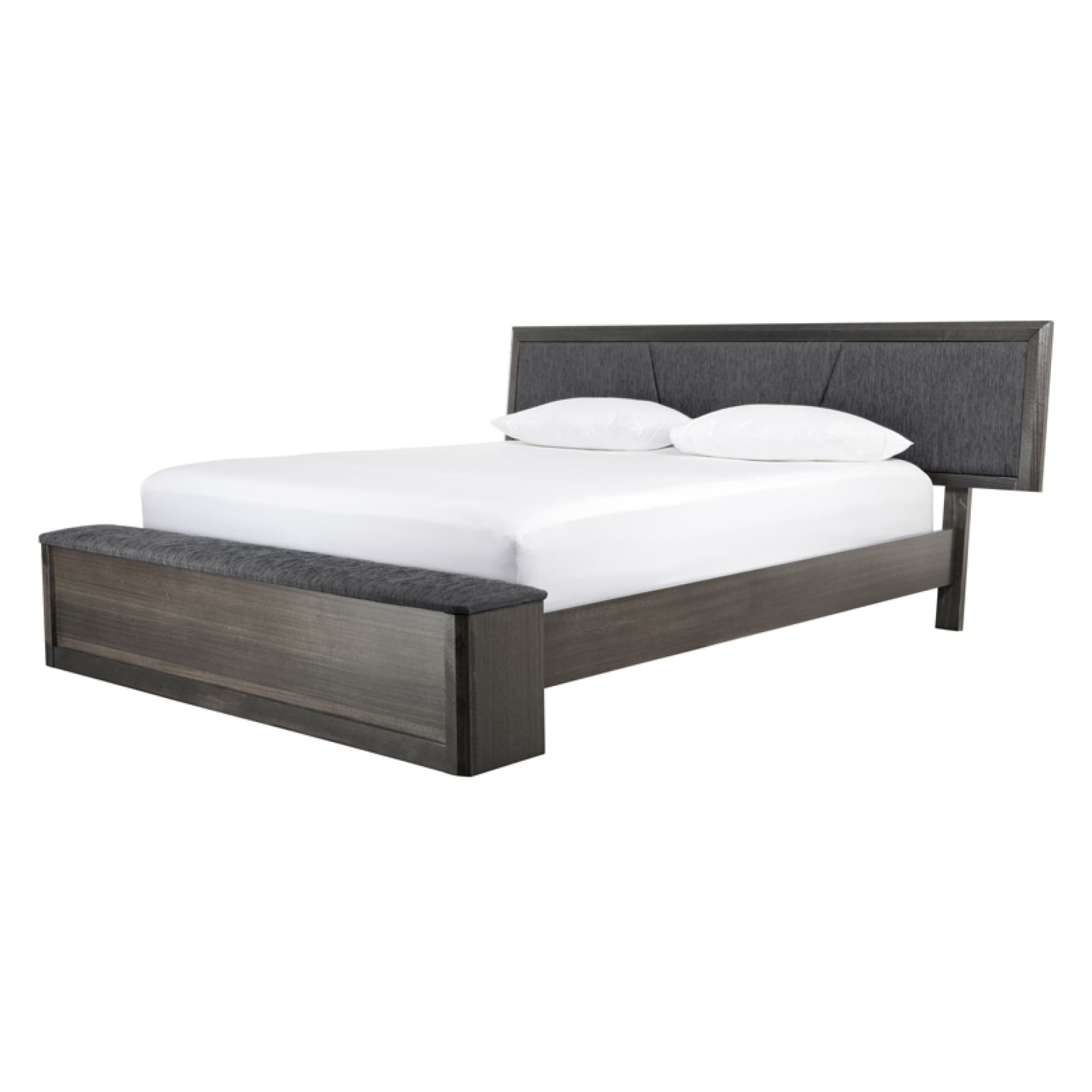 3D image of the Maitland Extended Qb Bed W/Box Foot Storage (Charcoal, Vibe Charcoal) from Forty Winks