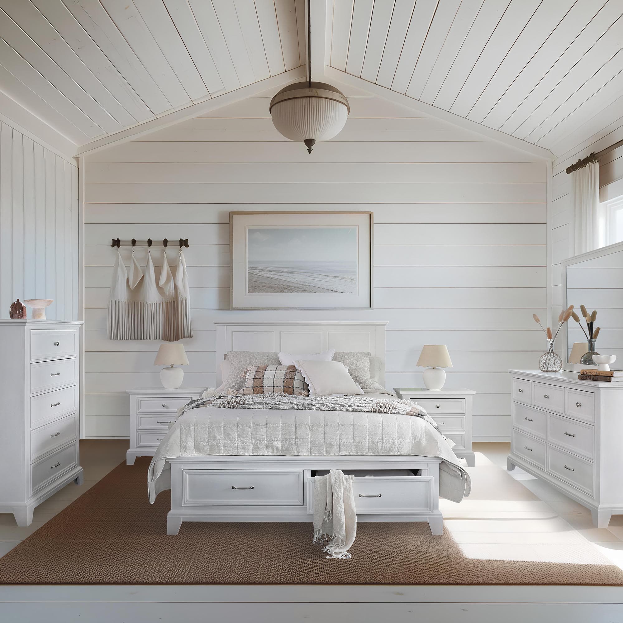 Lifestyle image of the Fulham Dresser Mirror from Forty Winks