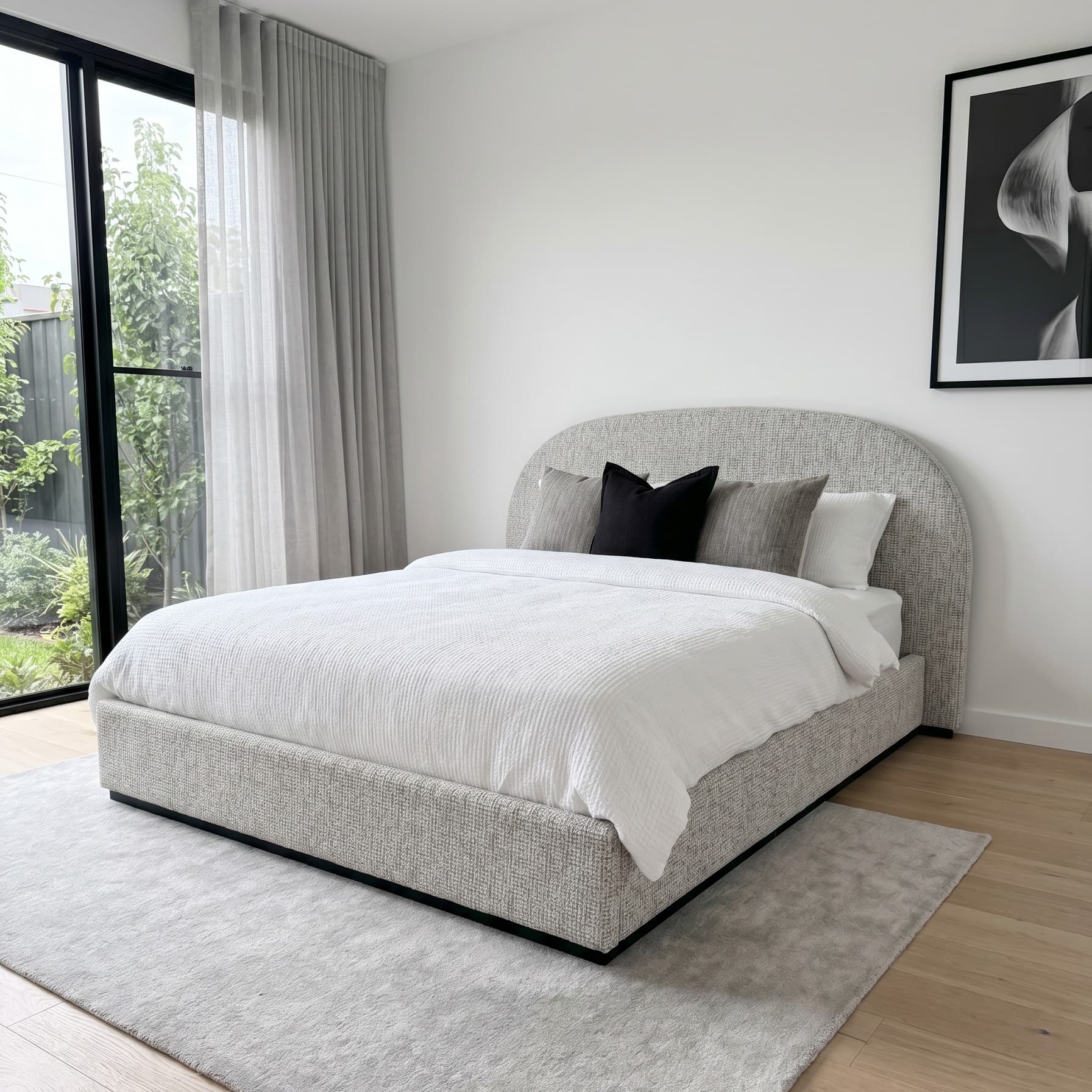 Lifestyle image of the Stoke Furniture Leno Bed Frame Qb from Forty Winks