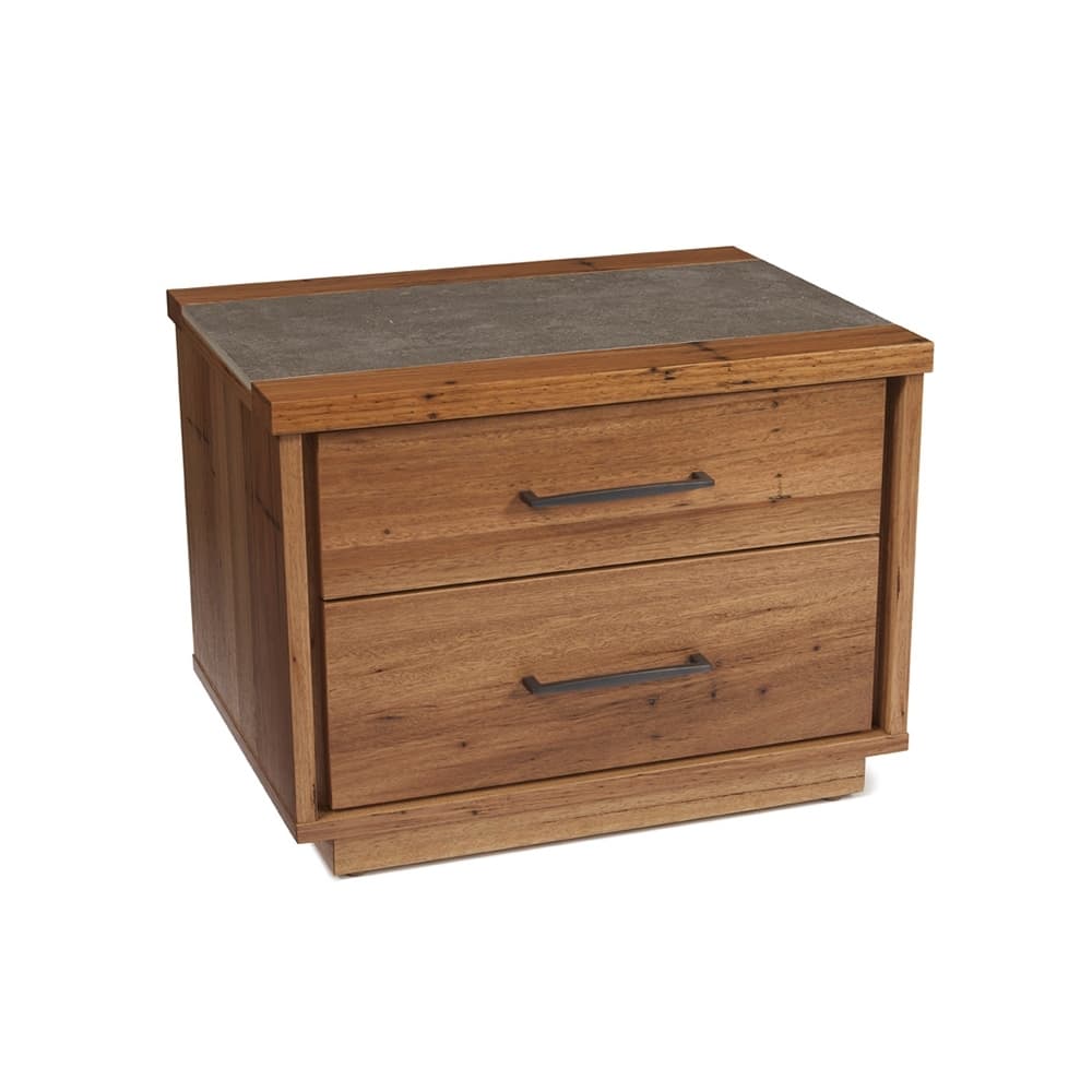 3D image of the Alexa Bedside Table 2 Drawer W/Stone Top (Native) from Forty Winks