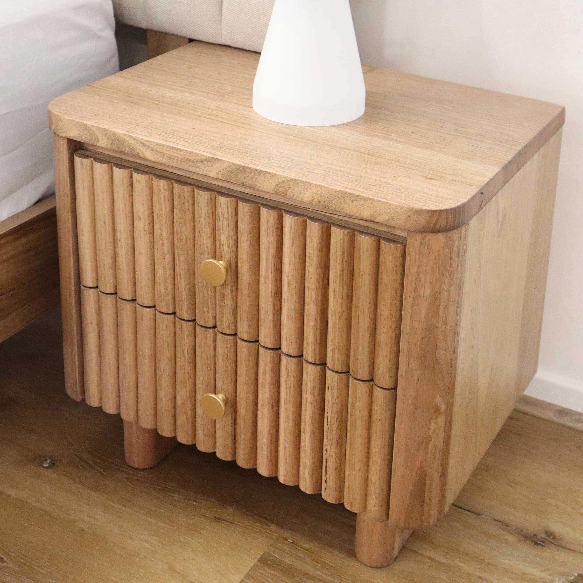 Lifestyle image of the Clifton Bedside Table from Forty Winks